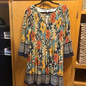 Emma & Michele Vibrant Floral Long Sleeve Dress